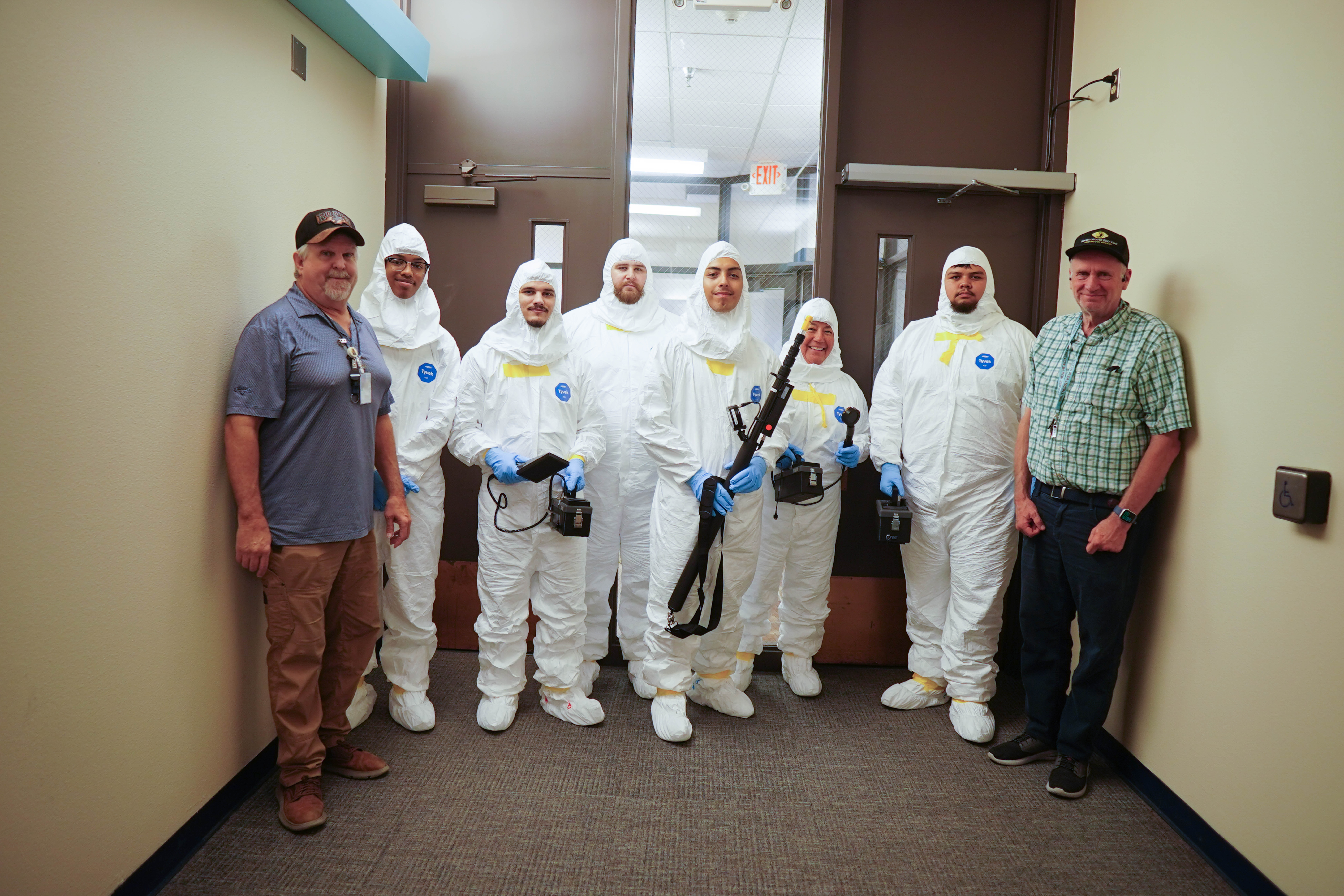 Students in a Radiation suit